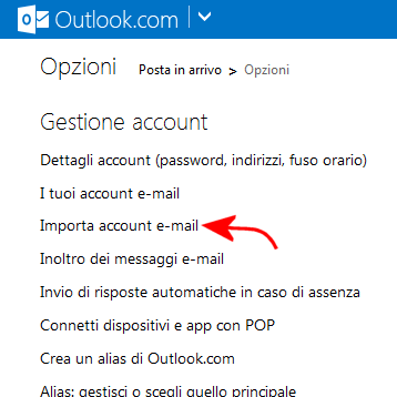 Trasferire e-mail da un account all'altro via IMAP