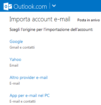 Trasferire e-mail da un account all'altro via IMAP