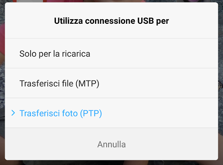 Trasferire file da Android a PC