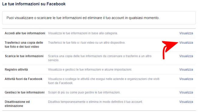 Trasferire immagini da Facebook a Google Foto: come si fa