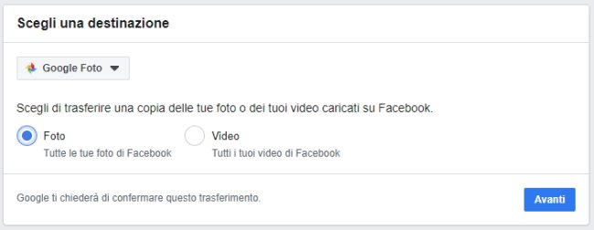 Trasferire immagini da Facebook a Google Foto: come si fa