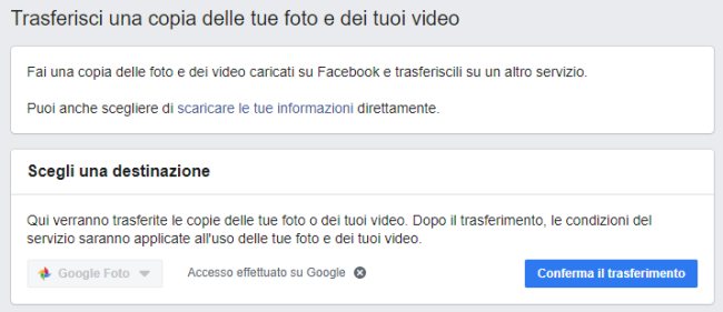 Trasferire immagini da Facebook a Google Foto: come si fa
