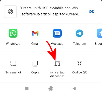 Condividere indirizzi, immagini e testi da smartphone a PC con Chrome