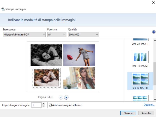Trasforma JPG in PDF usando solo Windows 10