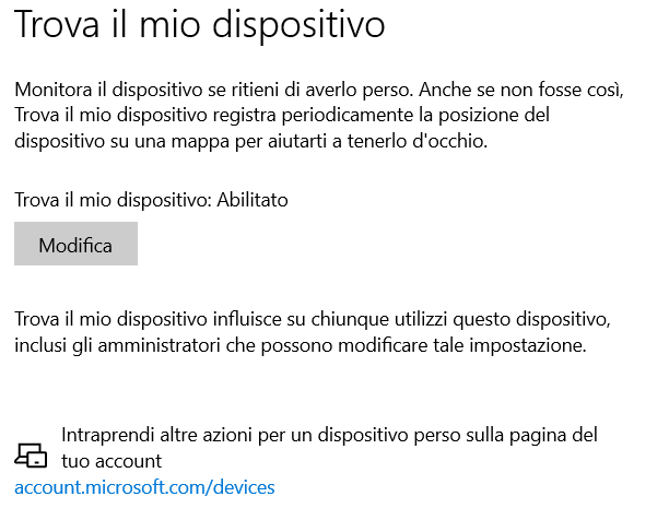 Trova il mio dispositivo Windows 10 è utile per gestire i PC a distanza