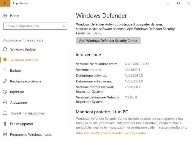Verificare di usare l'ultima versione di Windows Defender: scoperto un grave bug