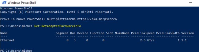 Come verificare la velocità della scheda di rete PCIe con Windows 10