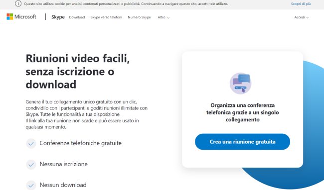 Videoconferenze e videochiamate di gruppo senza registrazione con Skype