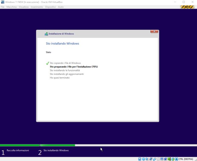 Come installare Windows 11 in Virtualbox