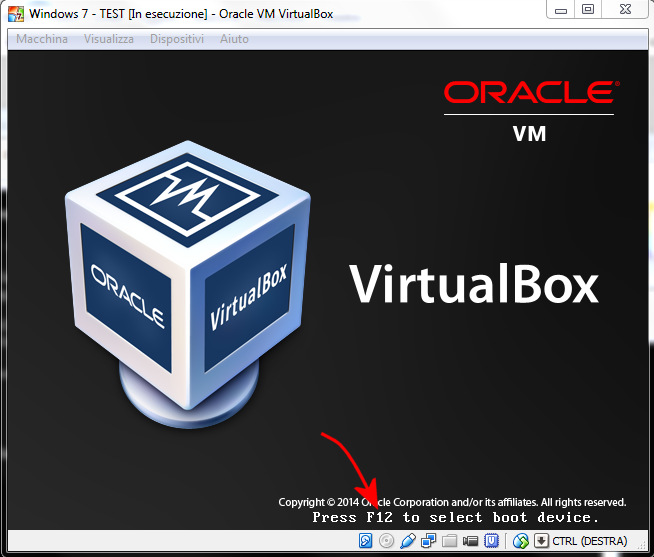 Avviare una macchina VirtualBox da USB