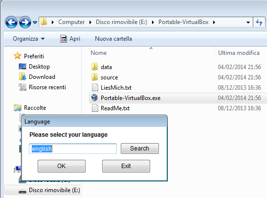 Sistema operativo portabile su USB con Virtualbox Portable