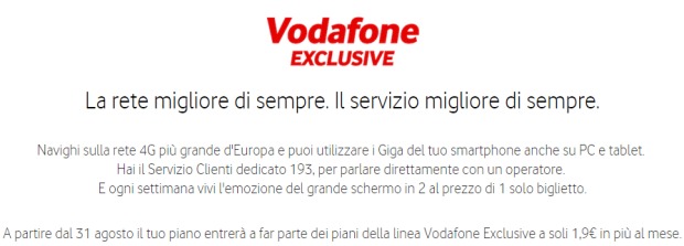 Vodafone Exclusive, arriva una multa da 1 milione di euro