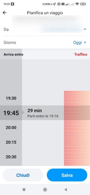 Navigare verso casa, lavoro e ricevere un avviso quando è il momento di partire