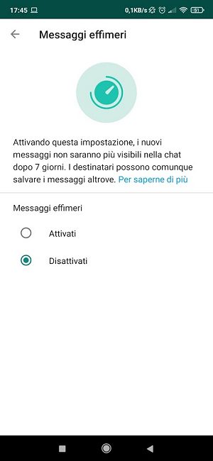 WhatsApp, messaggi effimeri al debutto nell'applicazione di messaggistica