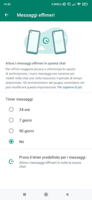 WhatsApp: foto e video inviati come messaggi effimeri o chat temporanee non vengono più salvati