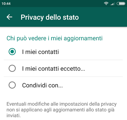 WhatsApp: stato testuale ripristinabile come una volta