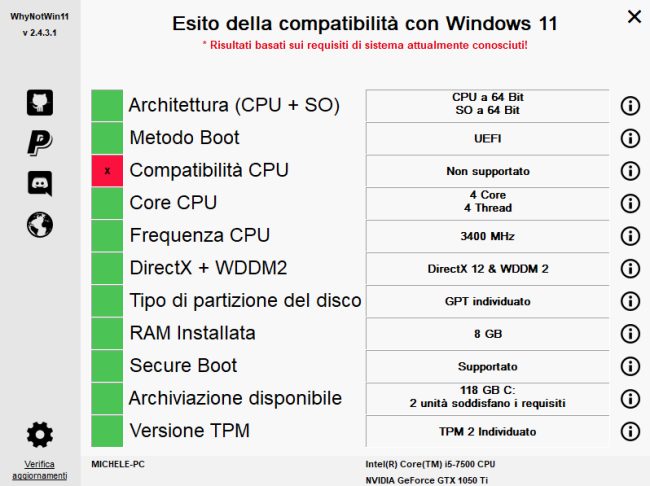 WhyNotWin11: il PC è compatibile con Windows 11?