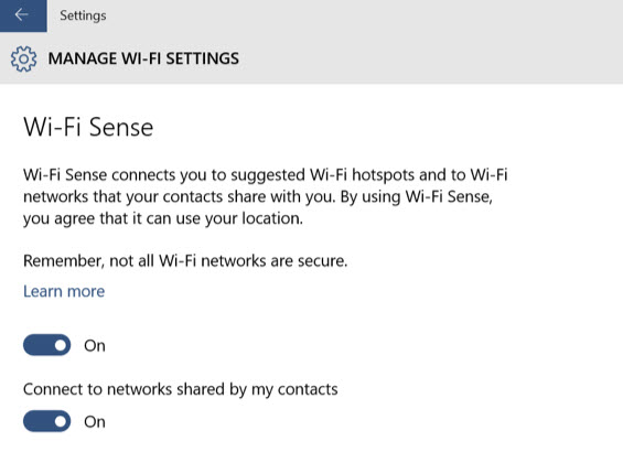 Che cos'è WiFi sense o sensore WiFi e come usarlo?