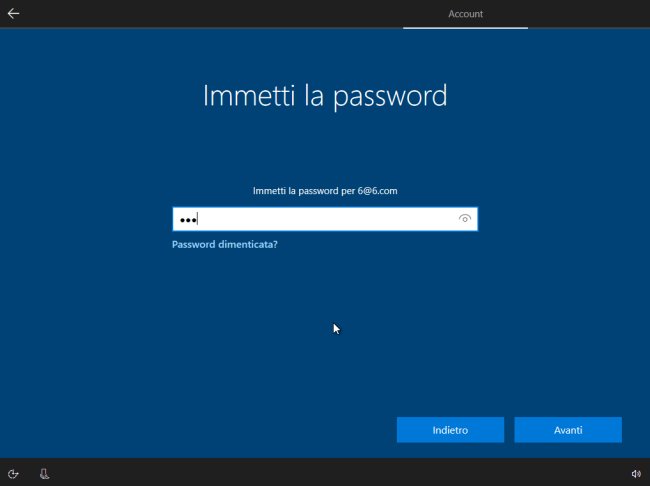 Installare Windows 10 con account locale senza account Microsoft