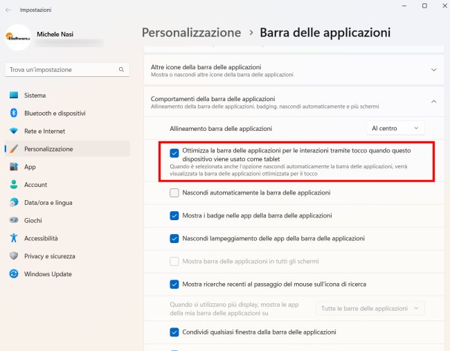 Windows 11: come attivare la barra delle applicazioni compatta