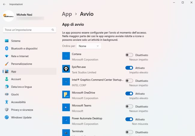 Windows 11 avvisa quando un'app viene impostata in esecuzione automatica