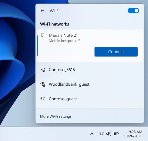 Windows 11 attiva l'hotspot WiFi dello smartphone con un clic, per ora solo con i Samsung