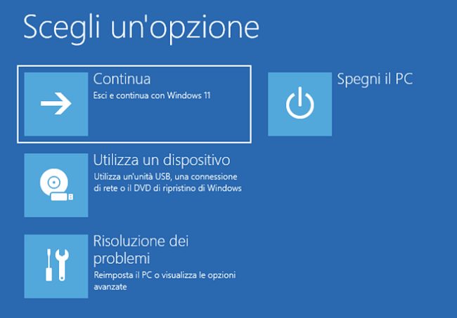 Windows 11: come aprire le opzioni del menu di avvio avanzato