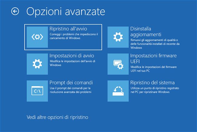 Windows 11: come aprire le opzioni del menu di avvio avanzato