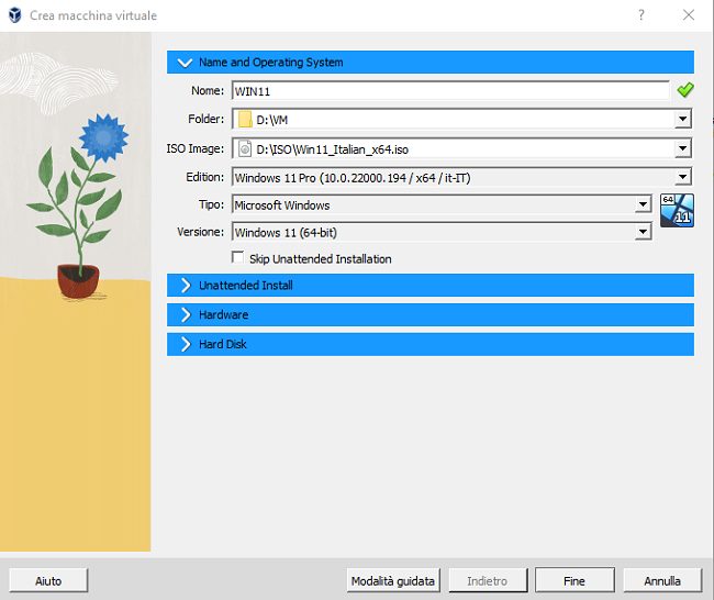Come installare Windows 11 in Virtualbox