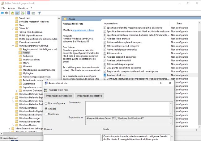 Windows Defender: come attivare la scansione della rete