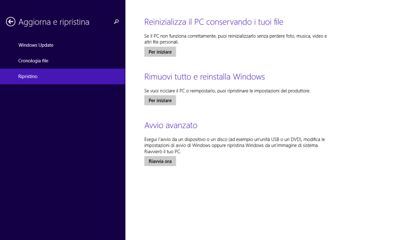 Creare immagine di sistema in Windows 8.1