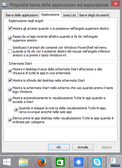 Avviare Windows 8.1 direttamente sul desktop ed usare il sistema con mouse e tastiera