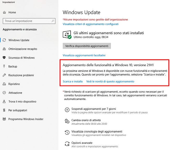 Windows 10 21H1 disponibile per il download: poco più di un Service Pack