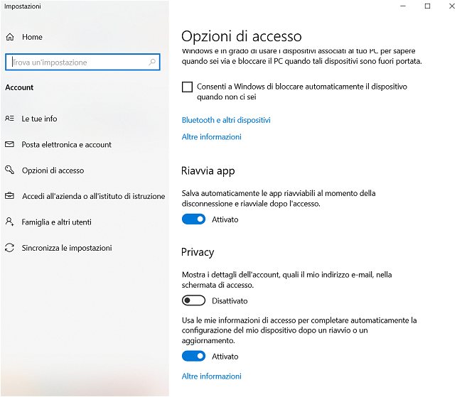 Windows 10, dopo il riavvio le applicazioni si riaprono automaticamente