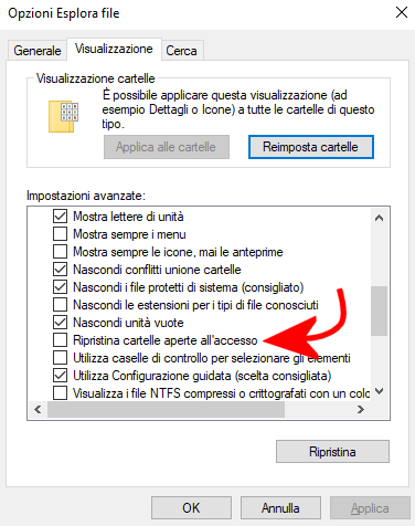 Windows 10, dopo il riavvio le applicazioni si riaprono automaticamente