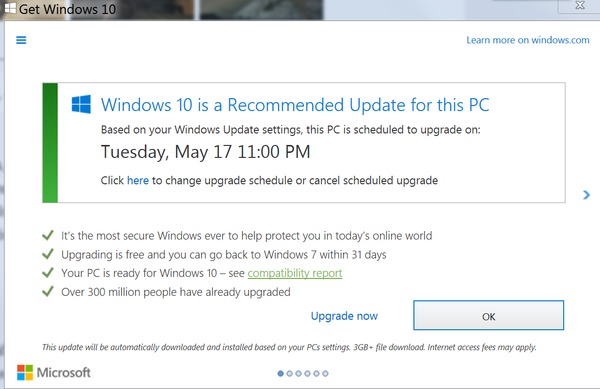 Windows 10 si installa automaticamente