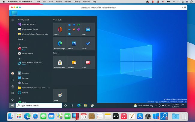 Parallels porta Windows 10 on ARM sui nuovi Mac basati su chip Apple M1