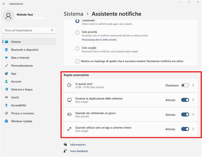 Windows 11: Focus assist permette di evitare distrazioni