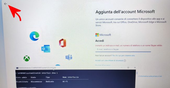 Installare Windows 11 con un account locale