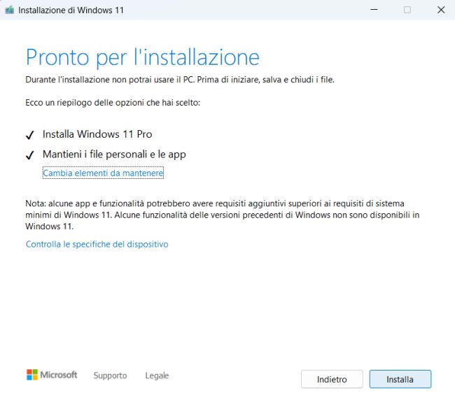 Windows 11: installazione in-place. Cos'è e come funziona