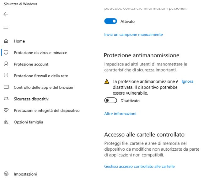 Windows Defender: ecco la protezione antimanomissione