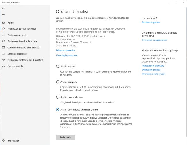 Windows Defender: cos'è e come funziona la scansione offline