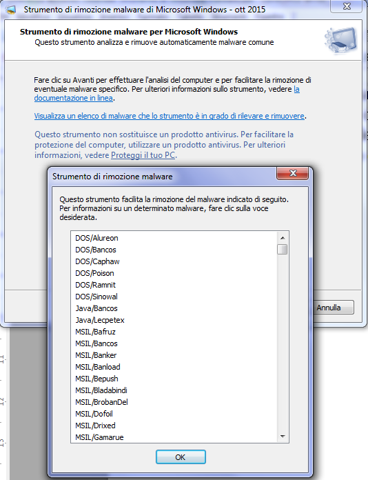 Differenza tra Windows Defender e Strumento di rimozione malware