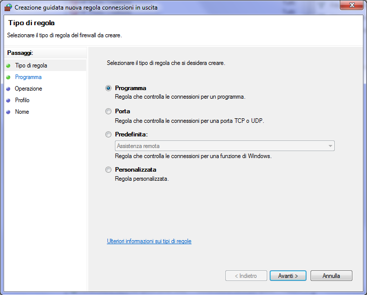 consentire programma con windows firewall