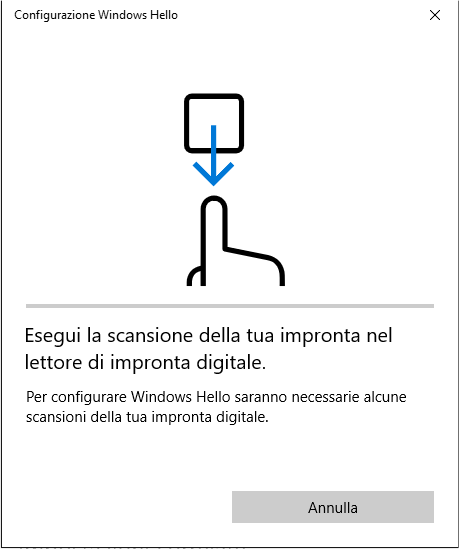 Windows Hello, come usare il lettore di impronte digitali per il login