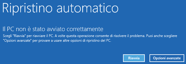 Come fare se Windows non si avvia o non si spegne correttamente