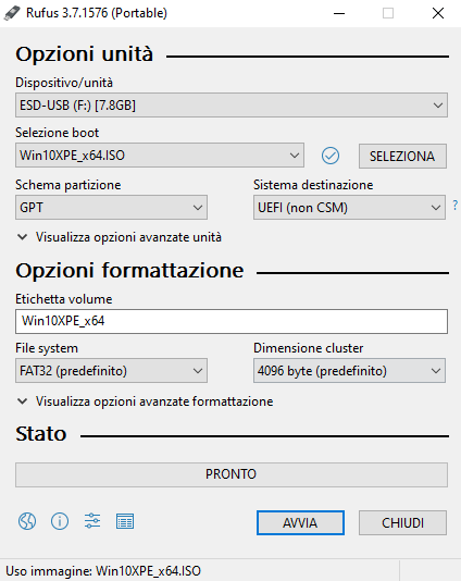 Windows PE: avviare il sistema operativo da un supporto di emergenza