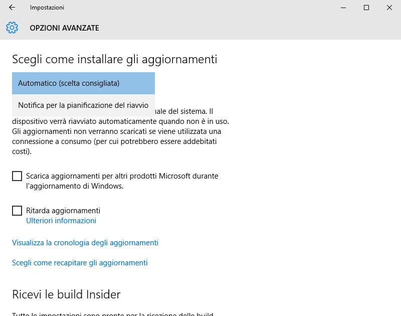 Windows Update e Windows 10, ecco le novità