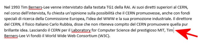Microsoft Word: mantenere testo sulla stessa riga con i caratteri speciali