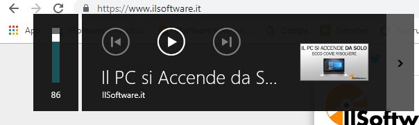 YouTube: controllo del volume integrato in Windows 10